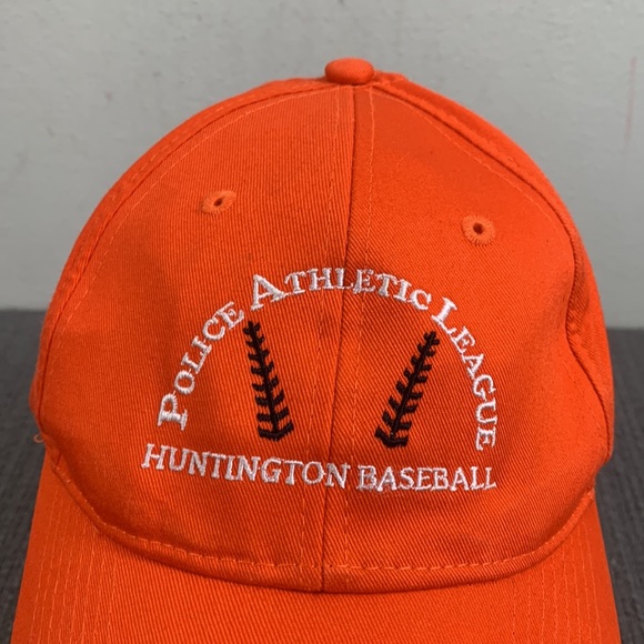 Police Athletic League Huntington Baseball Hat Unisex Adjustable Orange Cap - Picture 3 of 13